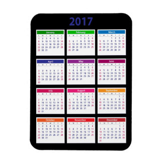 Ímã Calendário de Cores 2017 Personalizável