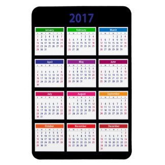 Ímã Calendário de Cores 2017 Personalizável Grande