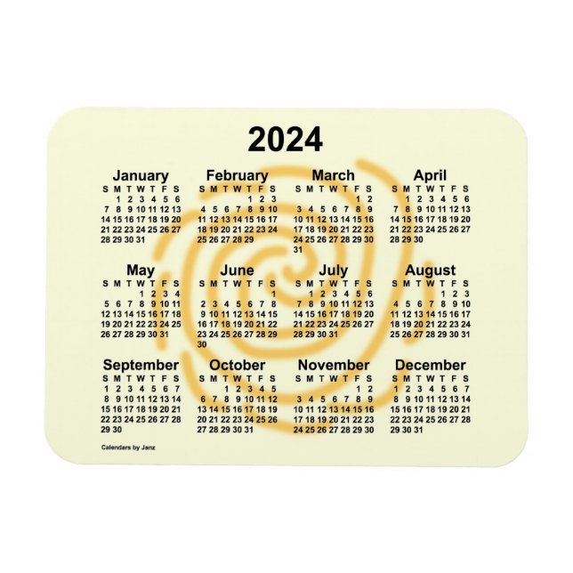 Ímã Calendário de Dias Úteis de 2024 por Janz 4x3 Magn (Horizontal)