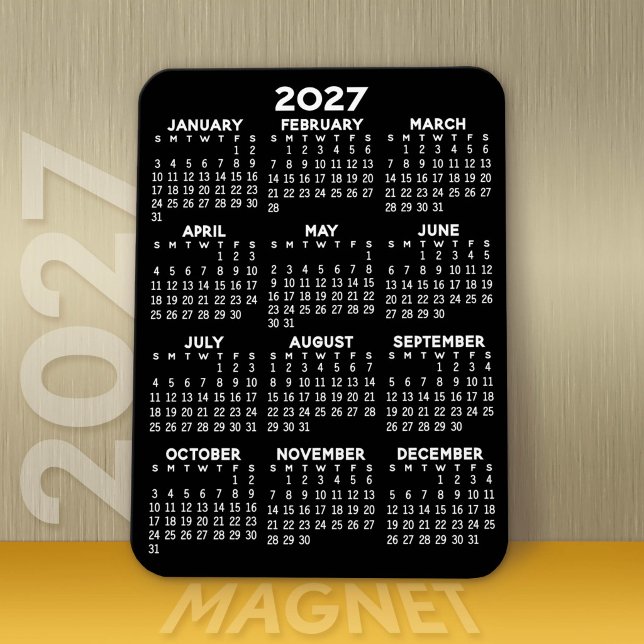 Ímã Calendário de Exibição de Ano de Cheio 2023 - Míni (Modern 2027 Calendar Magnet)