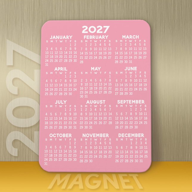 Ímã Calendário de Exibição de Ano de Cheio 2023 - Míni (Modern 2027 Calendar Magnet)