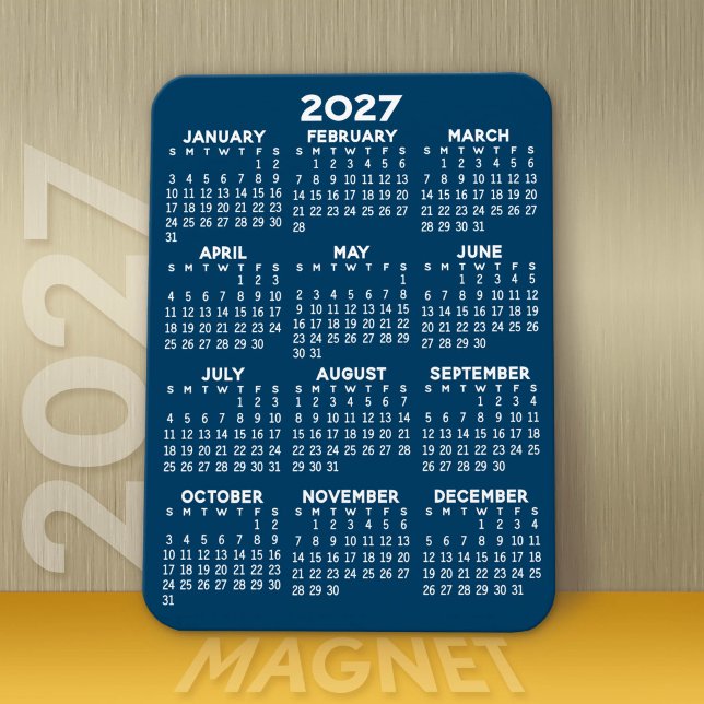 Ímã Calendário de Exibição de Ano de Cheio 2023 - Míni (Modern 2027 Calendar Magnet)