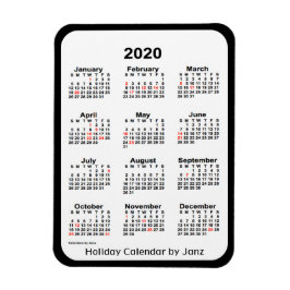 Ímã Calendário de feriado preto 2020 por Janz Magnet