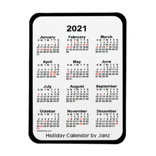 Ímã Calendário de feriado preto 2021 por Janz Magnet