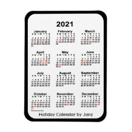 Ímã Calendário de feriados negros 2021 por Janz Magnet