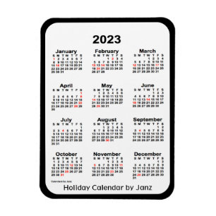 Ímã Calendário de feriados negros 2023 por Janz Magne