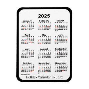 Ímã Calendário de feriados negros 2025 por Janz Magne