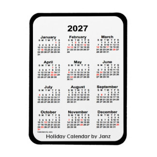 Ímã Calendário de feriados negros 2027 por Janz Magnet