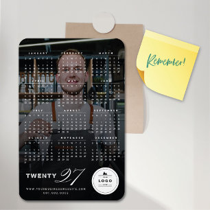 Ímã Calendário de Férias de Fotografia com Tipografia