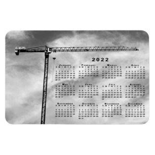 Ímã Calendário de Foto da Crane de Construção Chic 