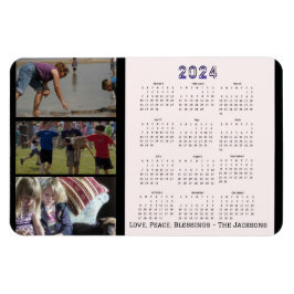 Ímã Calendário de Fotografias da Família de Ano Novo d