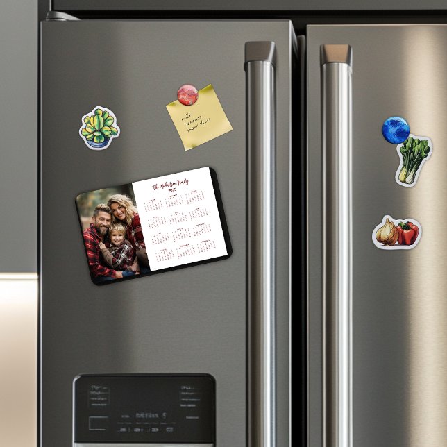 Ímã Calendário de Fotos 2025 Vermelho (Criador carregado)