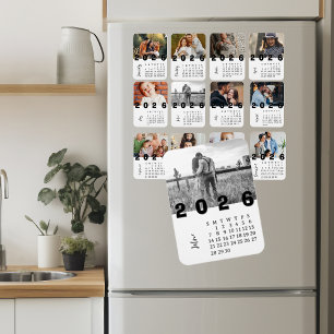 Ímã Calendário de Fotos Minimalista Moderno de Junho d