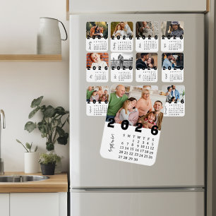 Ímã Calendário de Fotos Minimalista Moderno de Setembr