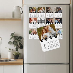 Ímã Calendário de Fotos Minimalista Moderno Fevereiro