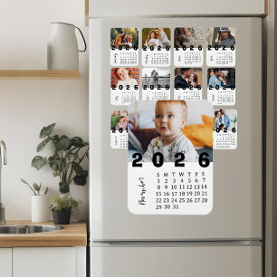 Ímã Calendário de Fotos Minimalista Moderno Novembro 2