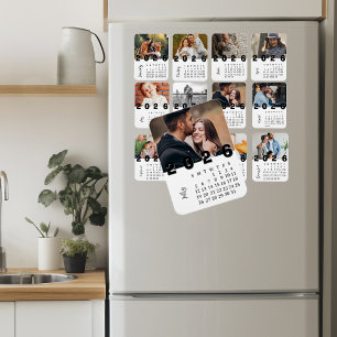 Ímã Calendário de Fotos Modernas Minimalistas de Julho