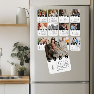 Ímã Calendário de Fotos Modernas Minimalistas de Março