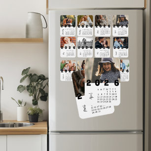 Ímã Calendário de Fotos Modernista Minimalista Abril 2
