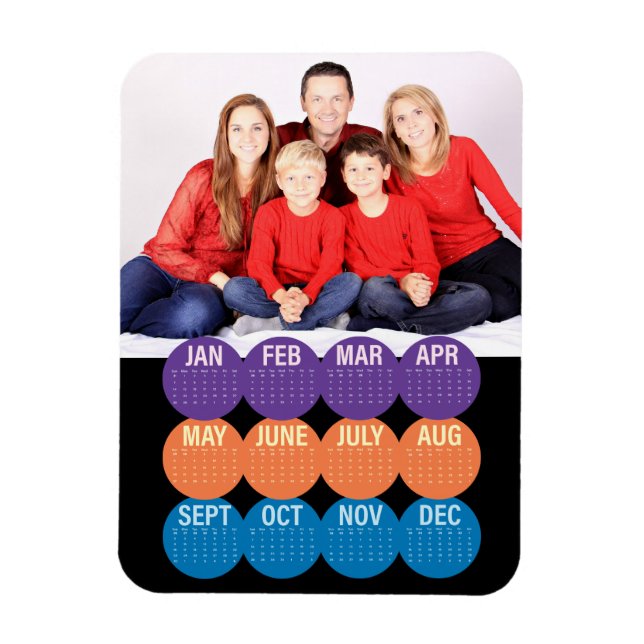 Ímã Calendário de Fotos Moderno 2018 (Vertical)