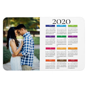 Ímã Calendário de Fotos Personalizado Colorido 2020