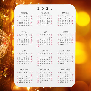 Ímã Calendário de Geladeira Cozinha Preto Branco Ano C