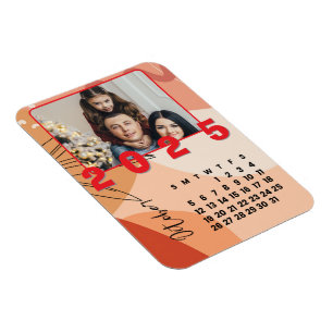 Ímã Calendário de Outubro de 2025 Ano Novo Foto de Fam