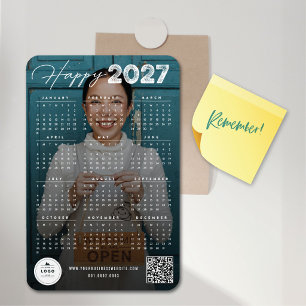 Ímã Calendário de Tipografia Feliz 2023 Foto de Ano No