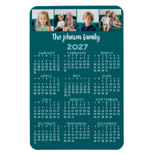 Ímã Calendário de Visualização do cheio com 4 fotos
