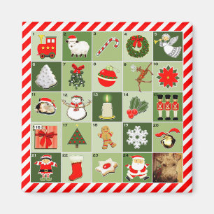 Imã Calendário do Advento de Natal personalizado