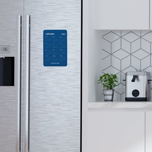 Ímã Calendário do Ano de Cheio Azul Clássico da Tendy  (Criador carregado)