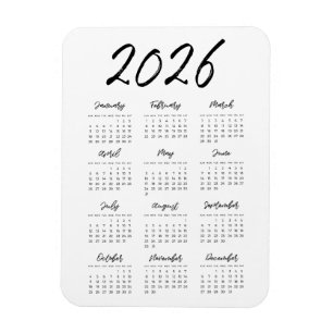 Ímã Calendário do ano de cheio moderno de 2022