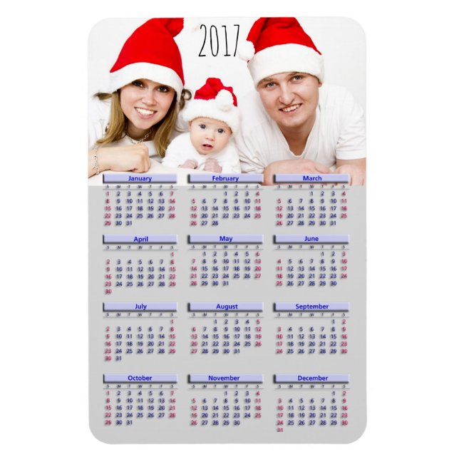 Ímã Calendário do Magnet do Mini Frigorífico 2017 da F (Vertical)