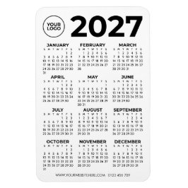 Ímã Calendário Empresarial Logotipo Preto Simples Bási