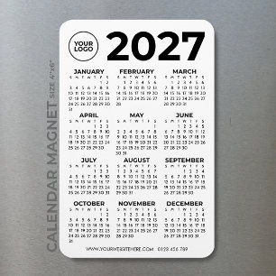 Ímã Calendário Empresarial Logotipo Preto Simples Bási