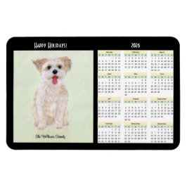 Ímã Calendário Flexível Morkie 2026
