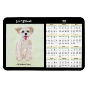 Ímã Calendário Flexível Morkie 2026