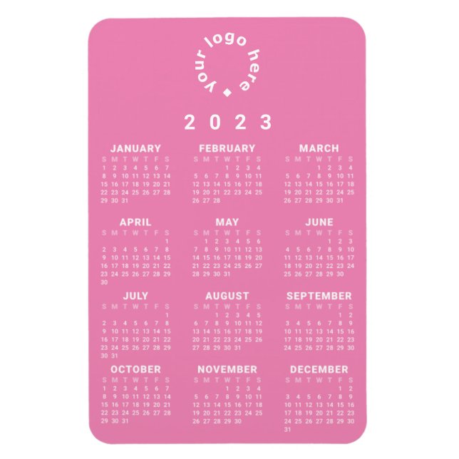 Ímã Calendário geral 2023 com logotipo personalizado (Vertical)