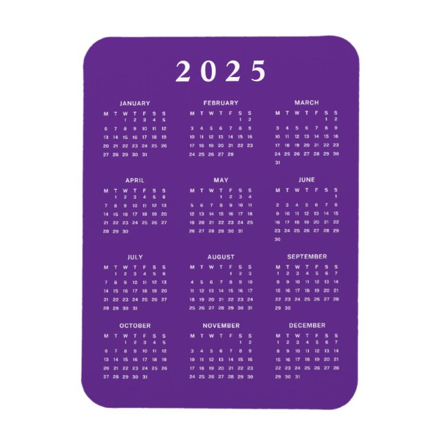 Ímã Calendário Mensal 2025 (Vertical)