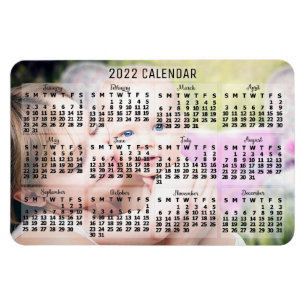 Ímã Calendário Mensal de 2022 Anos Preto Adicionar Fot