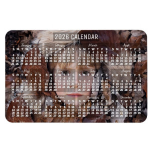 Ímã Calendário Mensal do Ano 2026 Branco Adicionar F