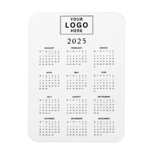 Ímã Calendário Mensal Minimalista do Logotipo 2025