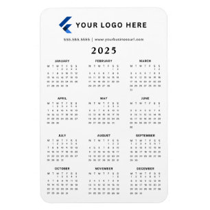 Ímã Calendário Mensal Minimalista do Logotipo 2025