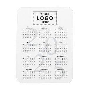 Ímã Calendário Mensal Mínimo do Logotipo 2025