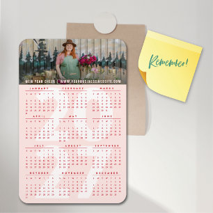 Ímã Calendário Minimalista de Rosa Simples 2027 Foto d