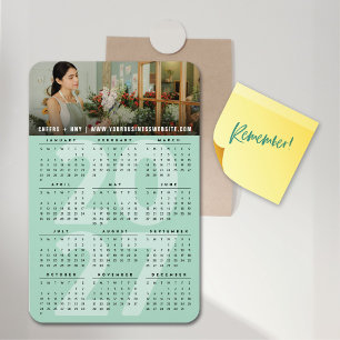 Ímã Calendário Moderno de Menta 2027 Foto de Feriado S