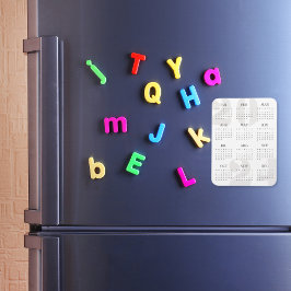 Ímã Calendário moderno minimalista branco e bege 2024