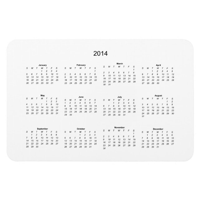 Ímã Calendário para 2014 Crie-o (Horizontal)