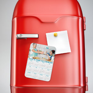 Ímã Calendário Personalizado de 2024 com Foto da Vovó