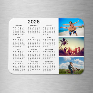 Ímã Calendário Personalizado de Colagem de Fotografia